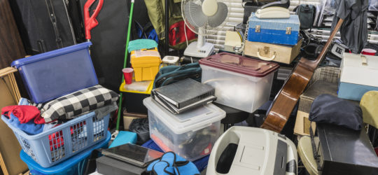 A hoarder's room filled with nothing but junk