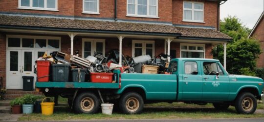 Junk-a-Haulics truck outside a clean, decluttered home