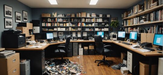 Clean office space after Junk-a-Haulics' decluttering service.