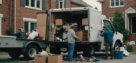 Junk-a-Haulics team cleaning a cluttered home