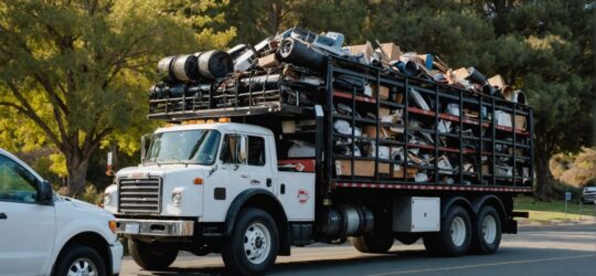 Junk removal truck in Morgan Hill neighborhood